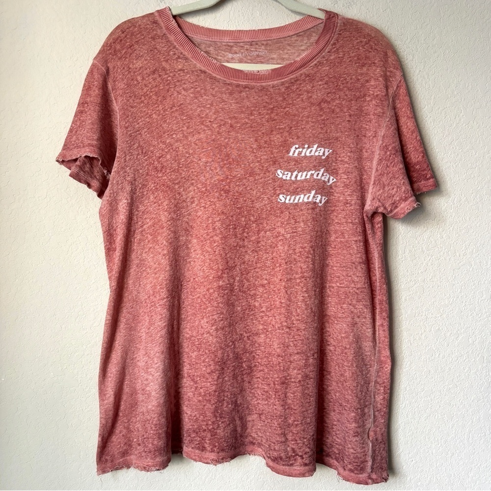 good hYOUman Friday Saturday Sunday Graphic Burnout T-Shirt